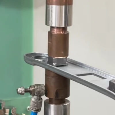 Energy storage spot welding machine for welding galvanized sheet and M12 nut